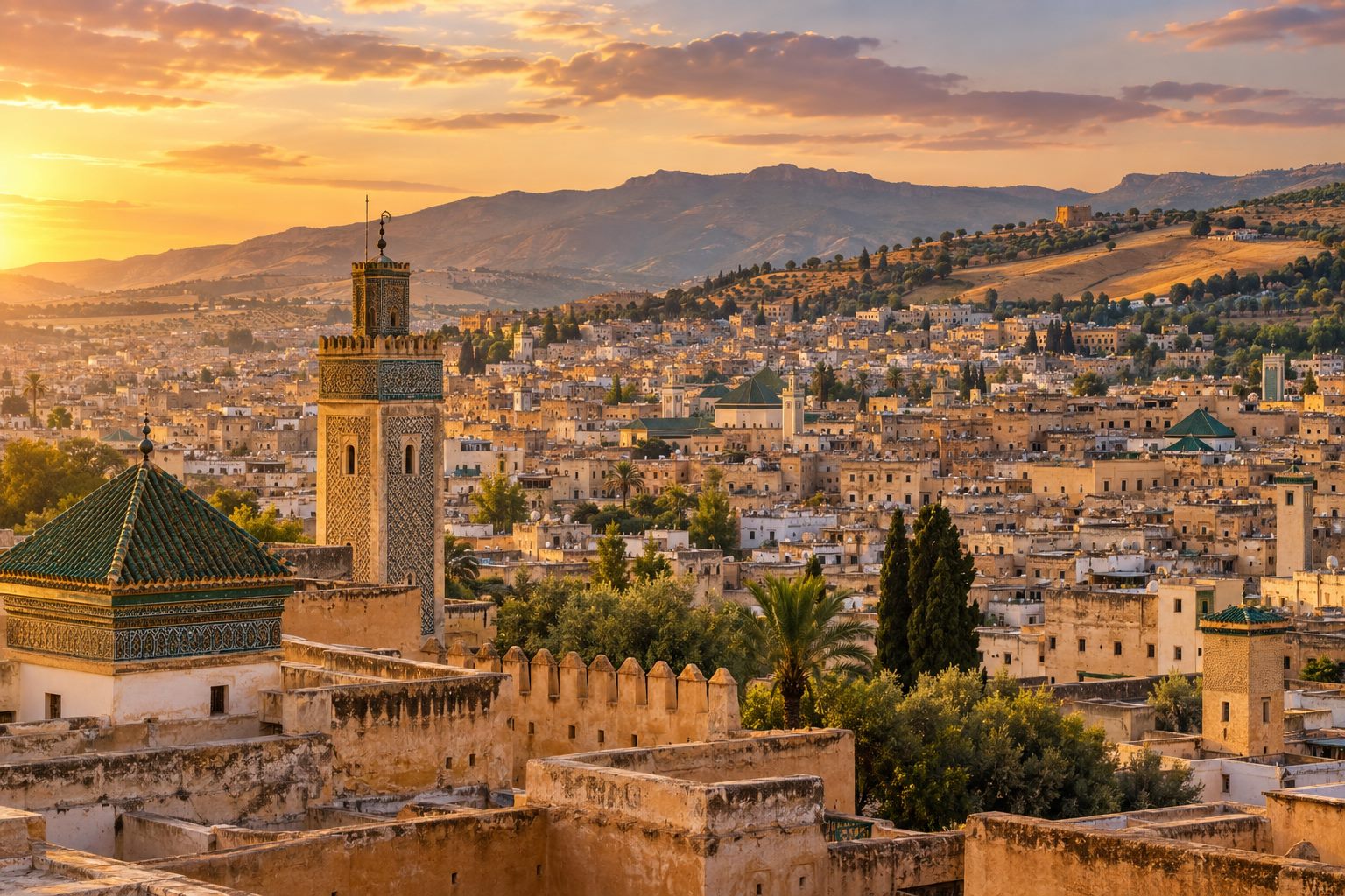 Vue de Fès, Maroc